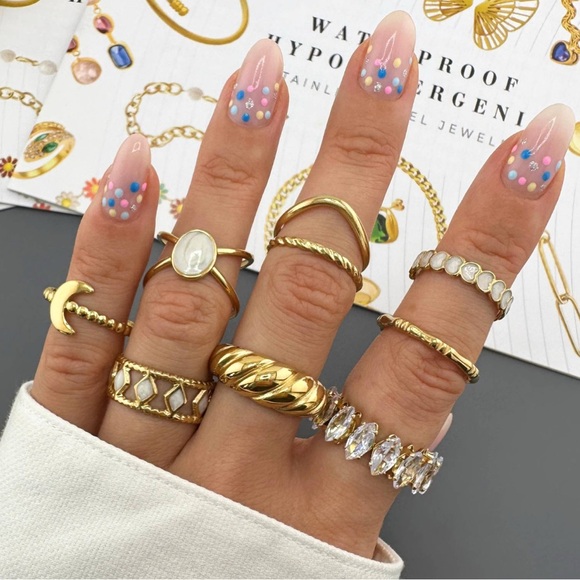 18k gold plated gemstone ring - Picture 3 of 3